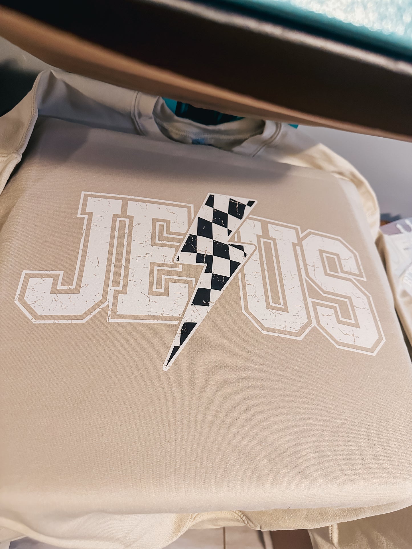 Jesus Checkered Crewneck