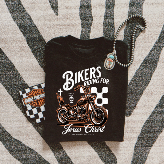 Bikers Riding For Jesus Graphic Tee