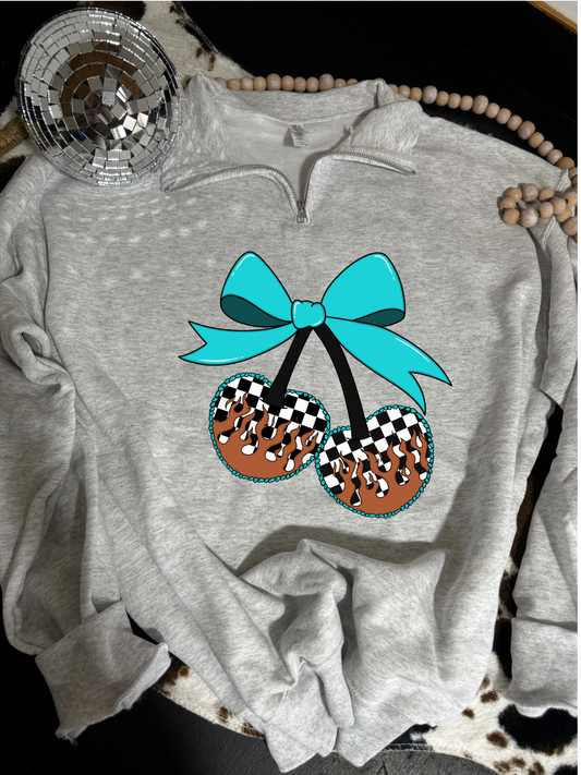 Checkered Cherries Quarter Zip