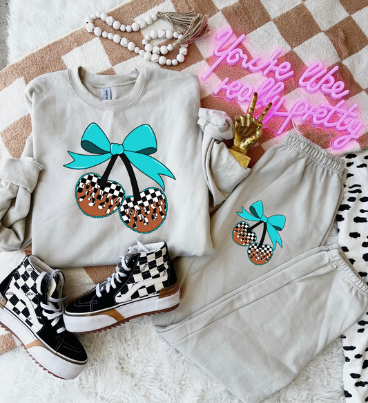 Checkered Cherries Sweat Set