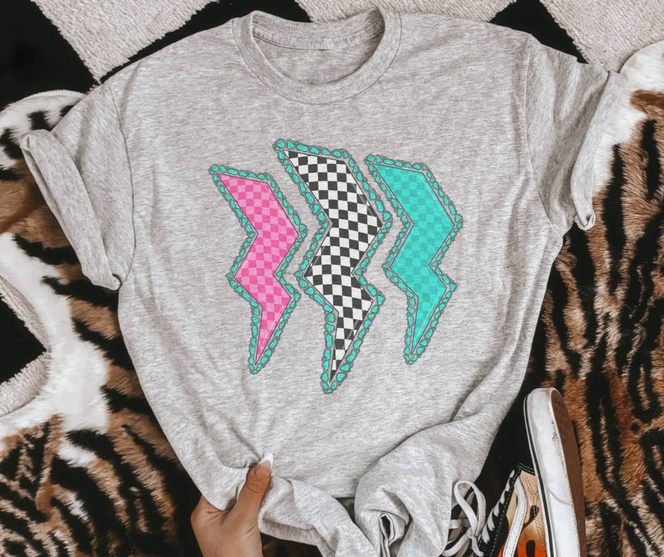 Checkered Lightning Tee