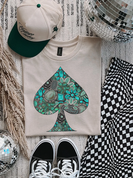 Turquoise Spade Graphic Tee