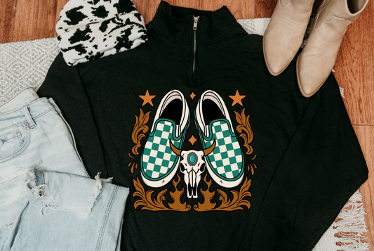 Turquoise Vans Quarter Zip