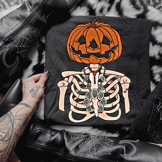 Pumpkin Skelly Graphic Tee