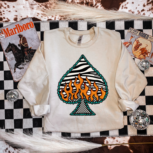 Zebra Spade Crewneck