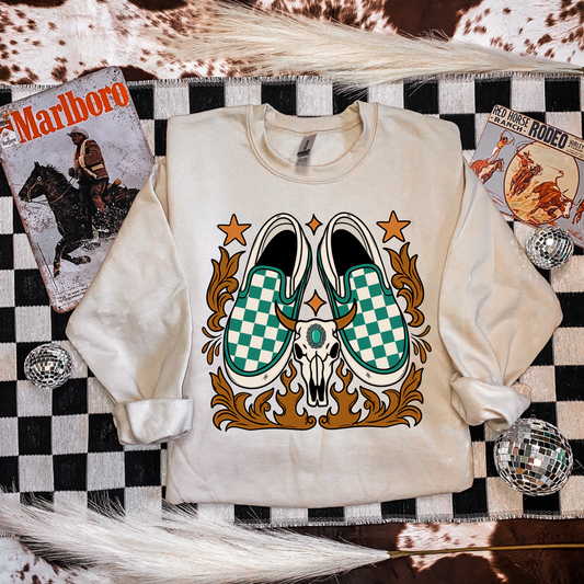 Turquoise Vans Crewneck