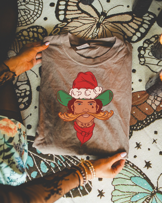 Christmas Cowboy Comfort Colors Graphic Tee