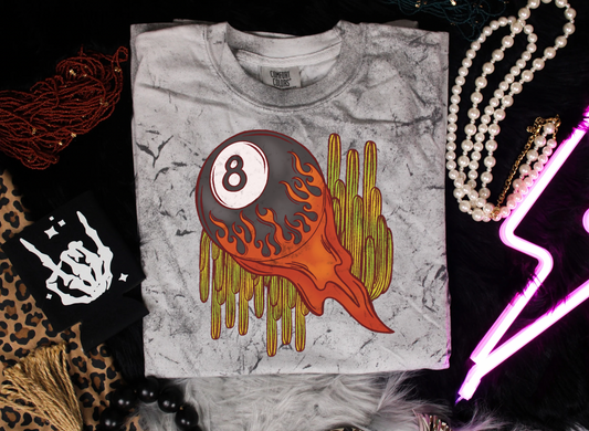 8 Ball Of Fire Colorblast Graphic Tee