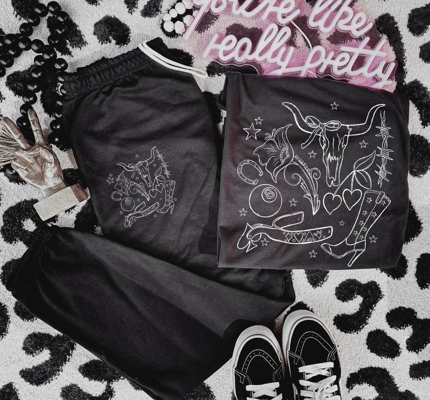 Cowgirl Collage Sweat Set
