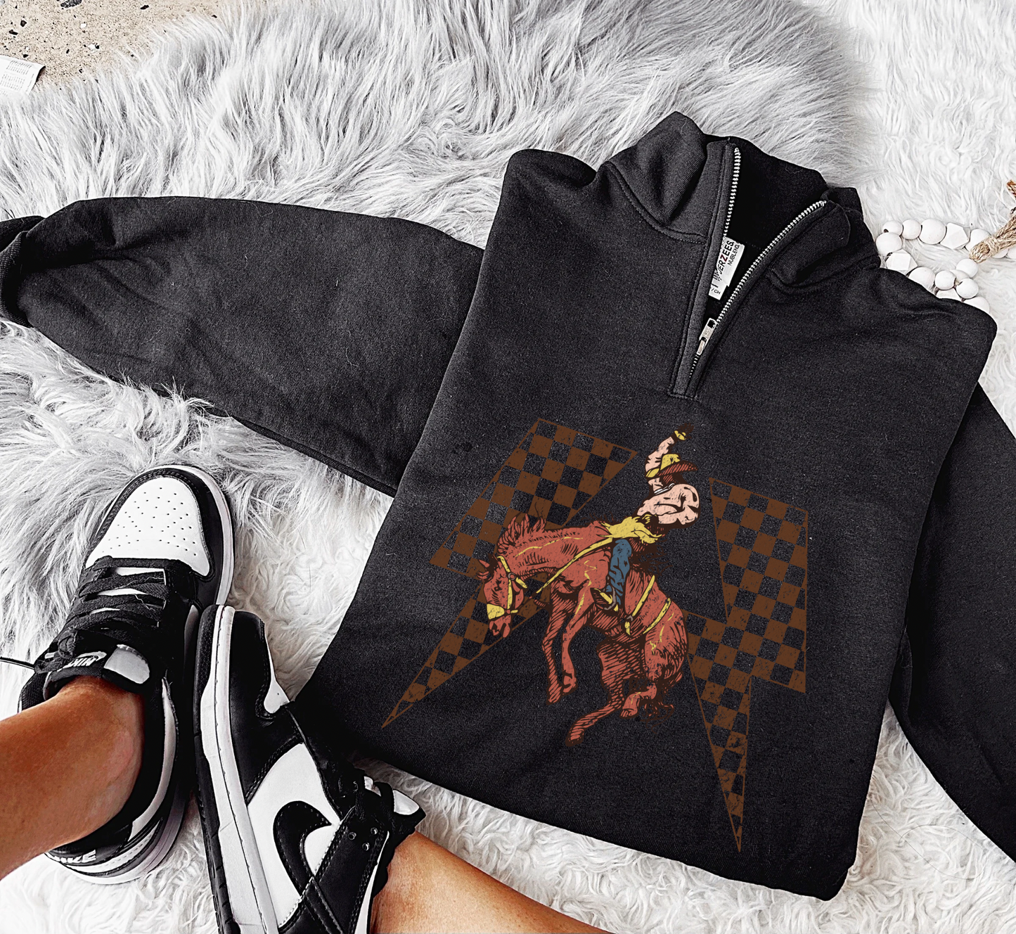 Checkered Bronc Quarter Zip