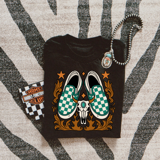 Turquoise Vans Graphic Tee
