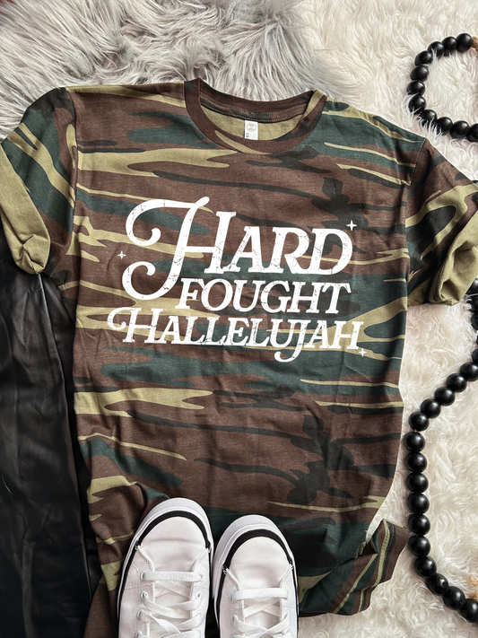 Camo Hard Fought Hallelujah Graphic Tee