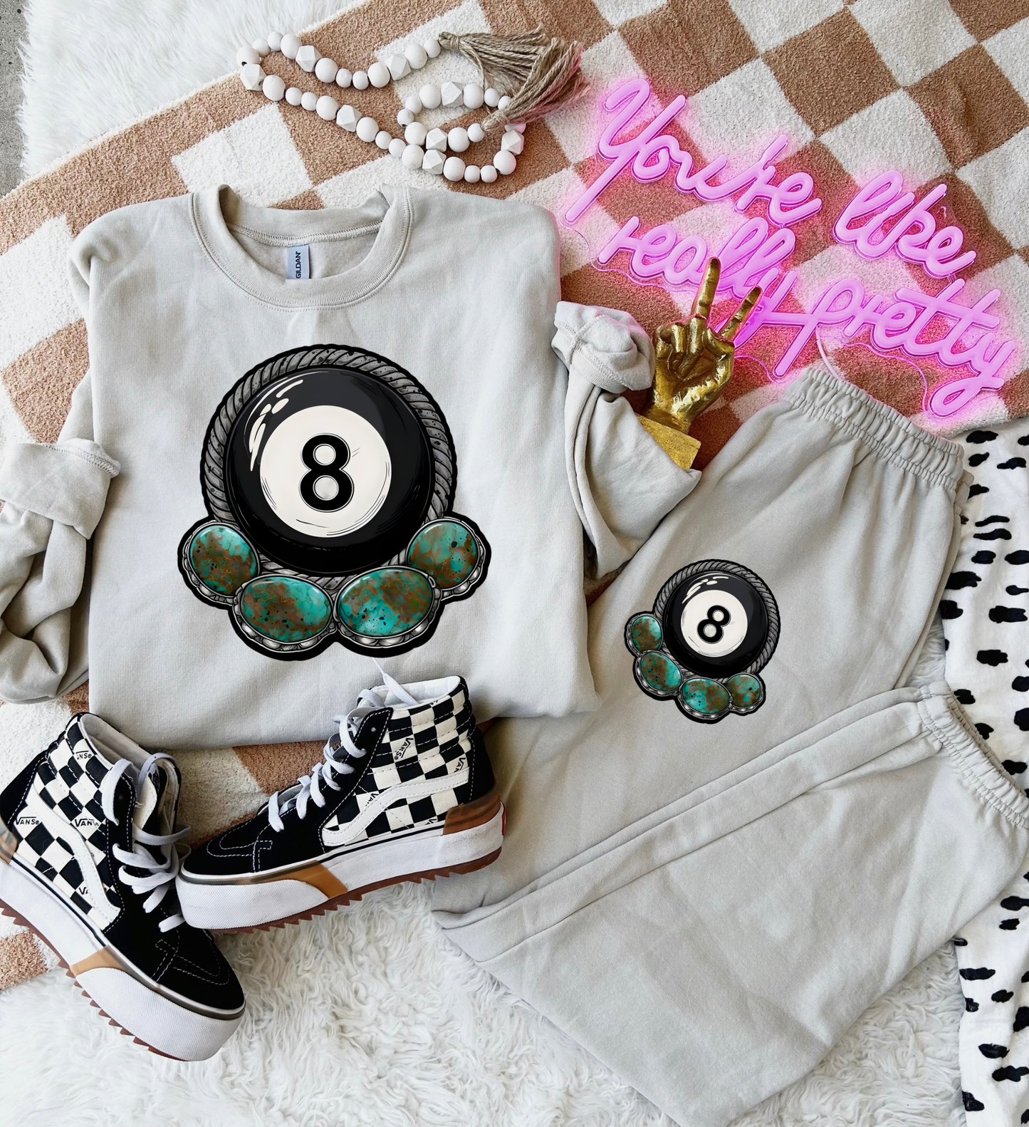 Turquoise 8Ball Sweat Set