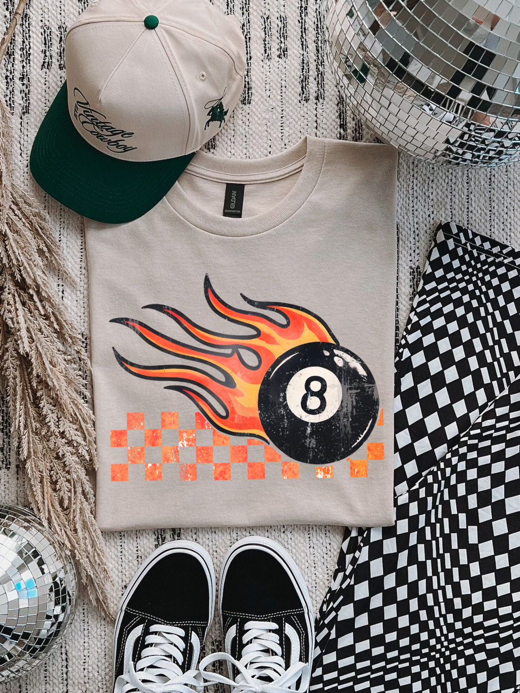 Flaming 8Ball Graphic Tee