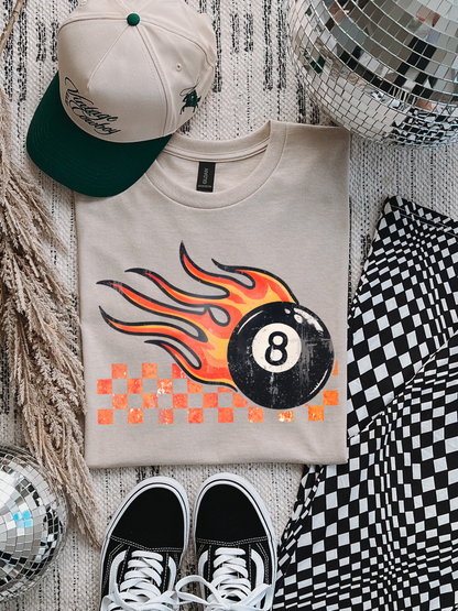 Flaming 8Ball Graphic Tee