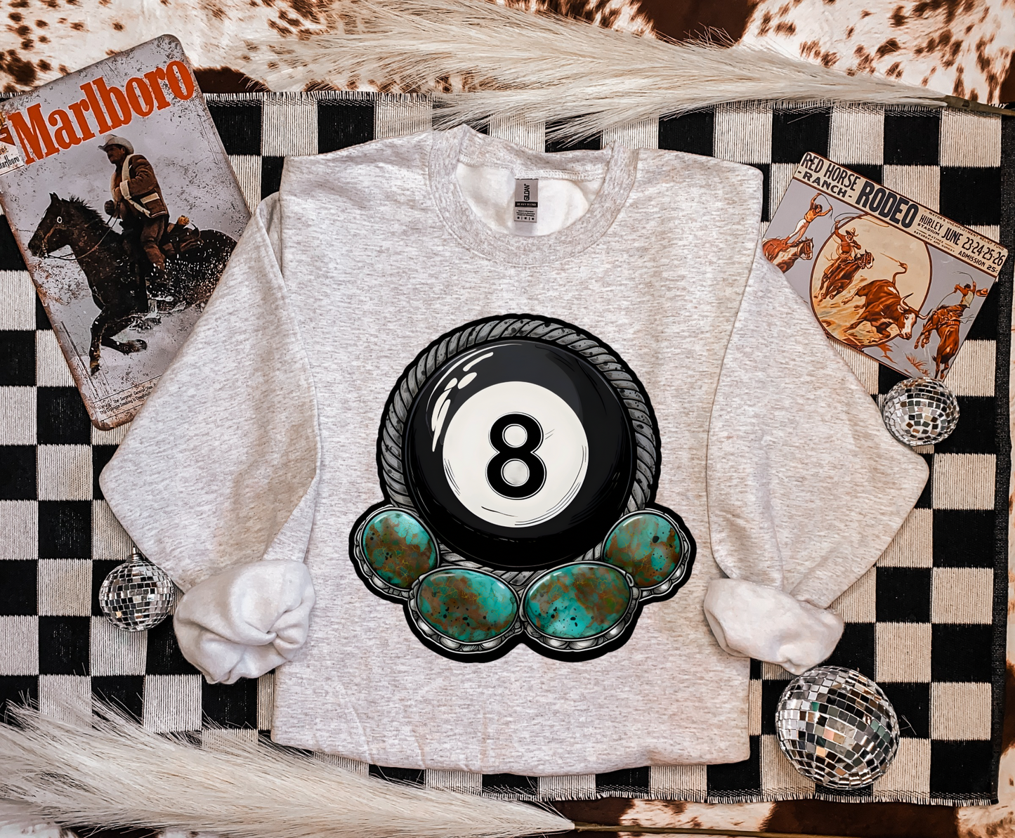 Turquoise 8Ball Crewneck