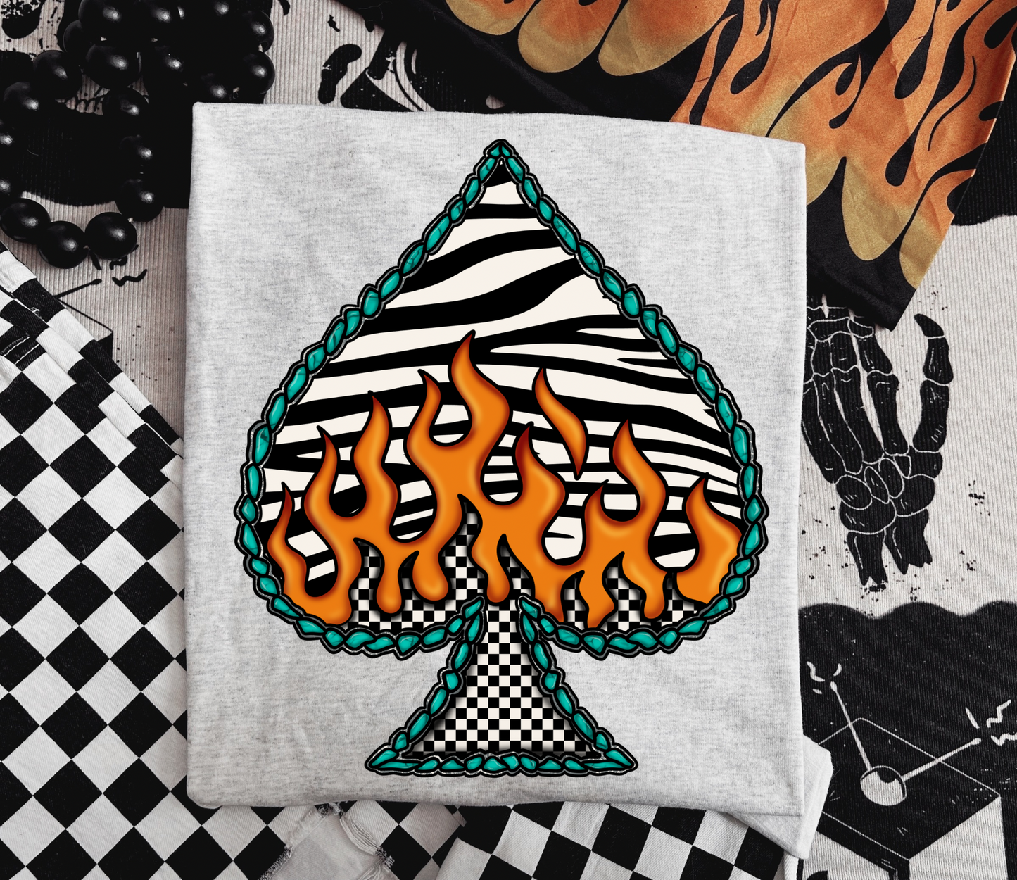Zebra Spade Graphic Tee