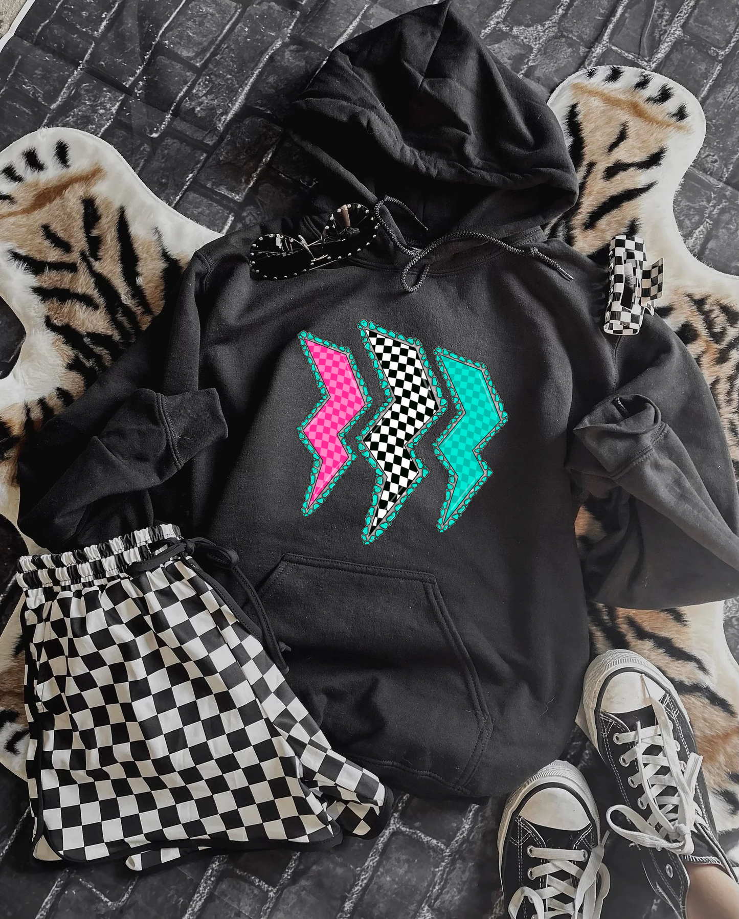 Checkered Lightning Hoodie