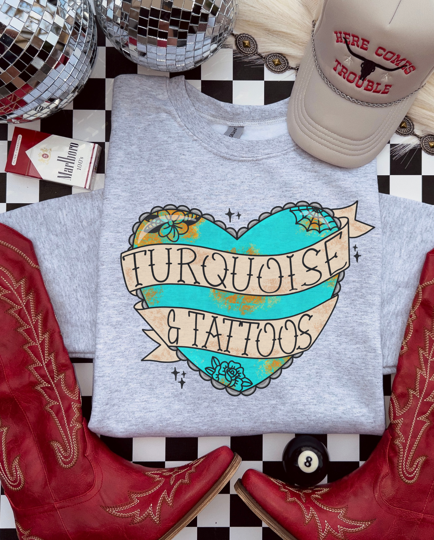 Turquoise & Tats Tee