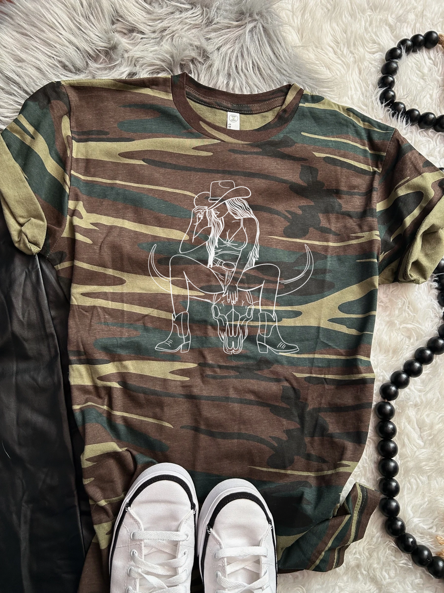 Camo Rebel Skull Graphic Tee