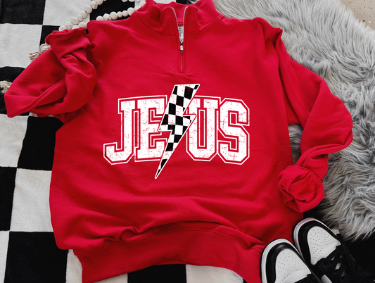 Jesus Checkered Quarter Zip