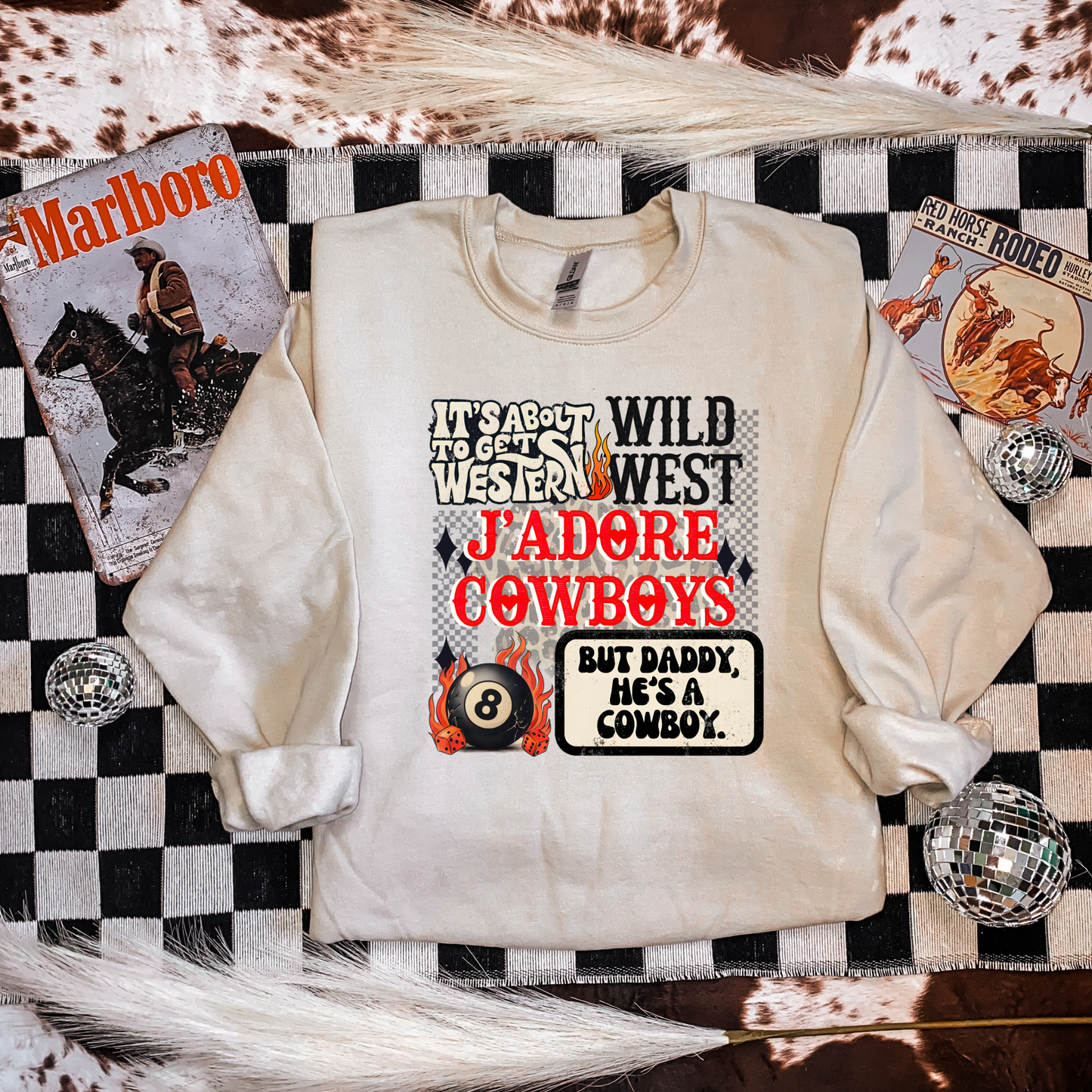 J'Adore Cowboys Crewneck