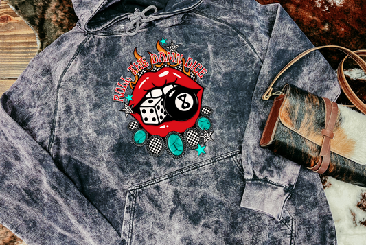 Roll The Damn Dice Mineral Wash Hoodie