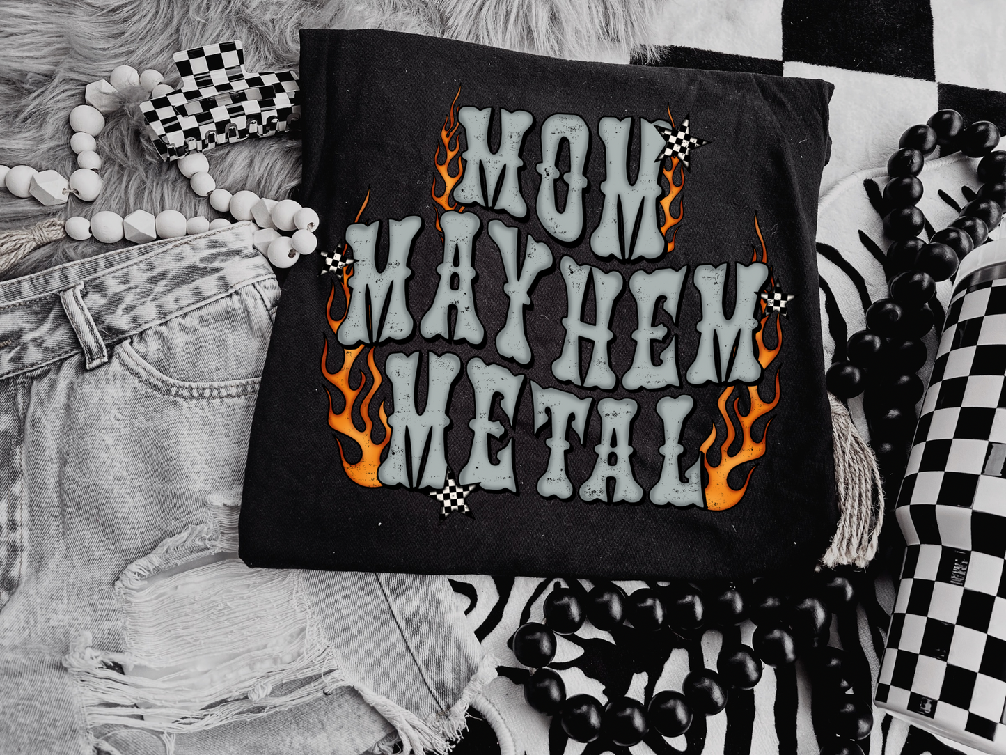 Mom Mayhem Metal Graphic Tee