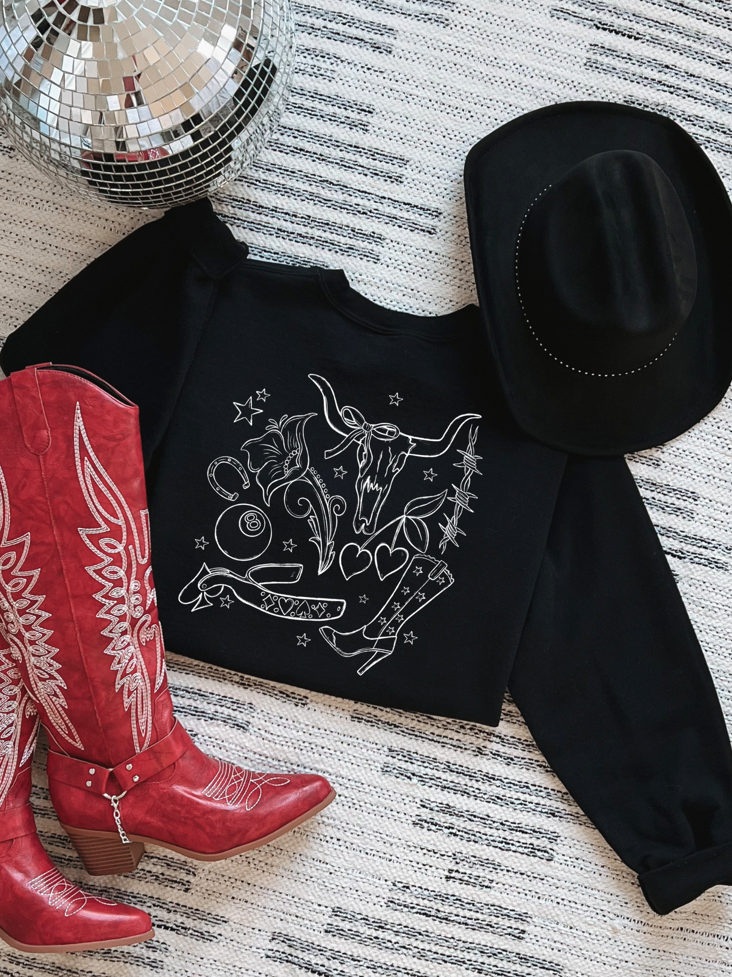 Cowgirl Collage Crewneck