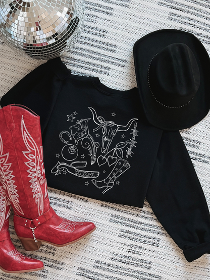 Cowgirl Collage Crewneck