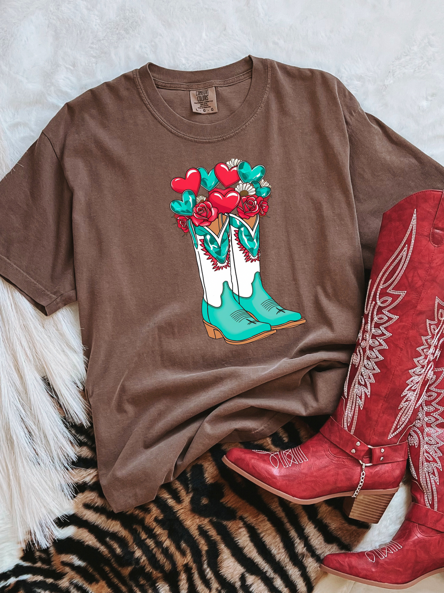 Boot Top Love Comfort Colors Graphic Tee