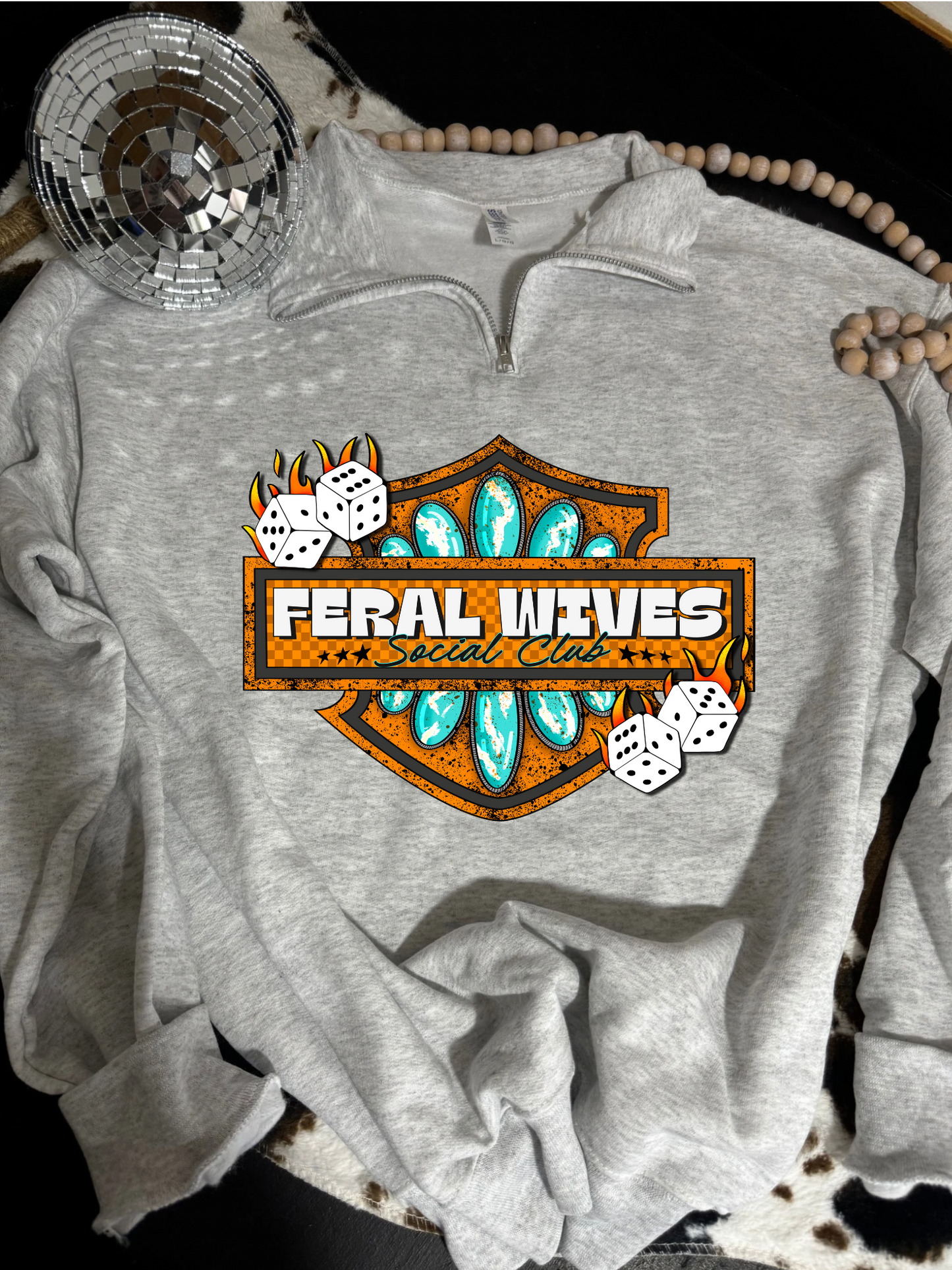 Feral Wives Social Club Quarter Zip