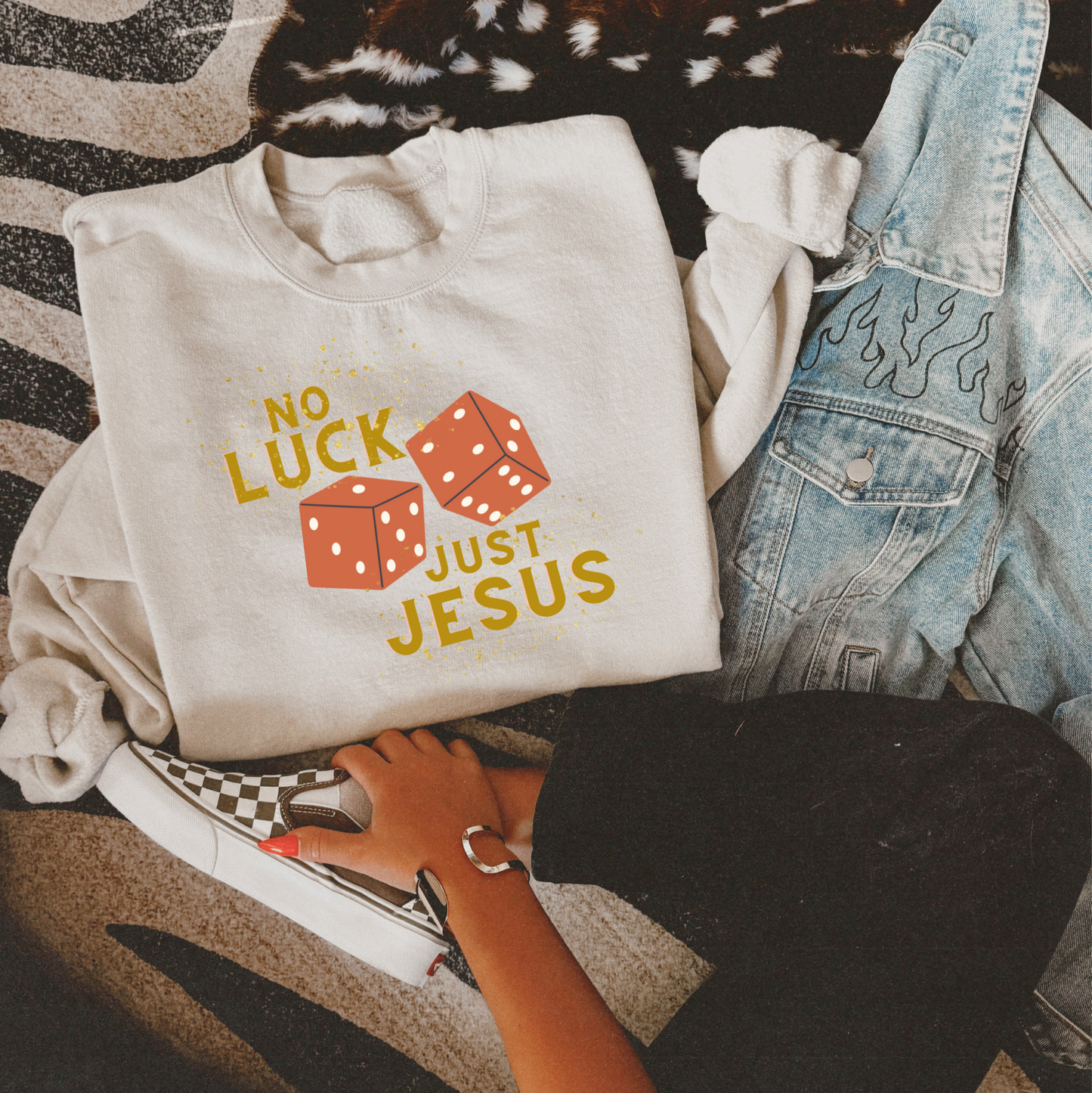 No Luck Just Jesus Crewneck